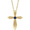 Collier croix en saphir jaune 14 carats de laboratoire, 40-45 cm