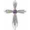 Pendentif croix en alexandrite blanche 14 carats de synthèse