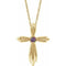 Collier croix en alexandrite jaune 14 carats cultivée en laboratoire, 40-45 cm