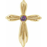 Pendentif croix en alexandrite naturelle jaune 14 carats