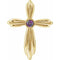 Pendentif croix en alexandrite jaune 14 carats de synthèse