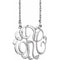 Collier monogramme 3 initiales en diamants naturels blancs 14 carats, 20 mm, 0,02 carat, longueur 45,7 cm (18 pouces).
