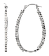 Boucles d'oreilles créoles en U à l'intérieur et à l'extérieur