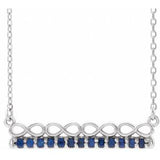 Collier en argent sterling et saphir bleu naturel, inspiré de l'infini, de 40 cm (16 pouces).