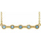 Collier avec barrette sertie clos d'aigue-marine naturelle jaune 14 carats, 45,7 cm (18 pouces).