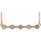 Collier en or rose 14 carats serti clos d'aigue-marine naturelle, 40 cm (16 pouces).