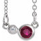 Collier de 40 cm (16 pouces) en or 14 carats avec rubis blanc naturel et diamants naturels (0,02 carat au total).
