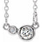 Collier en argent sterling serti de diamants naturels (0,1/8 carat au total) de 40 cm (16 pouces).