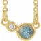 Collier de 40 cm (16 pouces) en or 14 carats avec aigue-marine naturelle jaune et diamants naturels (0,02 carat au total).