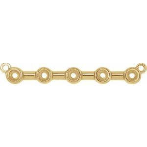 Centre de collier en or jaune 10 carats, serti clos rond de 2 mm, barrette