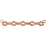 Centre de collier en or rose 14 carats, serti clos rond de 2 mm, barrette