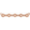 Centre de collier en or rose 14 carats, serti clos rond de 2 mm, barrette