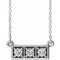 Collier en argent sterling avec trois diamants naturels (0,25 carat au total), longueur 40-45 cm (16-18 pouces).