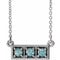 Collier en argent sterling avec trois pierres et zircon bleu naturel, 40-45 cm