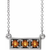 Collier en argent sterling et citrine naturelle à trois pierres, 40-45 cm