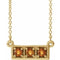 Collier trois pierres en citrine naturelle jaune 14 carats, 40-45 cm