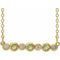 Collier en or 14 carats serti clos de péridot naturel jaune et de diamants naturels (0,08 carat au total), 40-45 cm