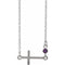 Collier croix en argent sterling et améthyste naturelle, porté sur le côté, 40-45 cm