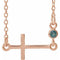 Collier croix latérale en alexandrite naturelle rose 14 carats, 40-45 cm