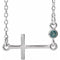 Collier croix latérale en argent sterling et alexandrite naturelle, 40-45 cm
