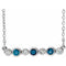 Collier en argent sterling serti clos d'alexandrite de laboratoire et de diamants naturels (0,08 carat au total), 40-45 cm
