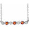 Collier en argent sterling serti clos de citrine naturelle et de diamants naturels (0,08 carat au total), 40-45 cm