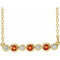 Collier en or 14 carats serti clos d'une citrine naturelle jaune et de diamants naturels (0,08 carat au total), de 40 à 45 cm (16 à 18 pouces).