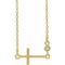 Collier croix latérale en péridot naturel jaune 14 carats, 40-45 cm