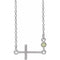 Collier croix latérale en péridot naturel blanc 14 carats, 40-45 cm