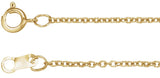 14K Yellow Gold 1 mm Adjustable Cable 16-18"Chain