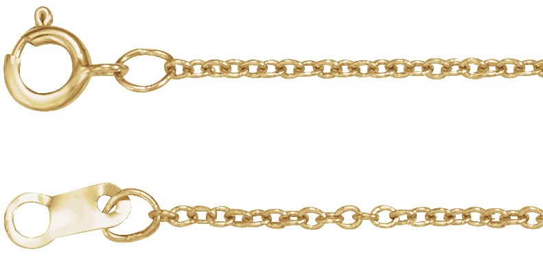 14K Yellow Gold 1 mm Adjustable Cable 16-18"Chain