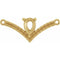 Collier avec pendentif en forme de « V » orné d'un diamant jaune 14 carats