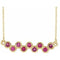 Collier en or jaune 14 carats serti clos de tourmaline rose naturelle et tourmaline jaune, 40-45 cm