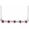 Collier avec rubis blanc 14 carats cultivé en laboratoire, serti clos, 45,7 cm (18 pouces)
