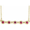 Collier de 40 cm (16 pouces) avec rubis jaune 14 carats cultivé en laboratoire et serti clos