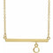 Collier avec pendentif rond en or jaune 14 carats de 3 mm serti clos, barre de 16 pouces