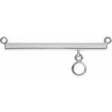 Centre de collier en platine, barre ronde sertie clos de 3 mm, 3 mm, platine