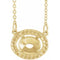 Monture de collier ovale style halo 9x7 mm en or jaune 14 carats, 41,9 cm (16 1/2