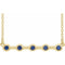 Collier avec saphir bleu cultivé en laboratoire et monture sertie clos, or jaune 14 carats, 45,7 cm (18 pouces).