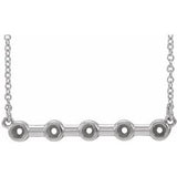 Bague de montage pour collier avec barrette ronde sertie clos de 2 mm en or blanc 14 carats, 45,7 cm (18 pouces)