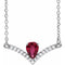 Collier de 40 cm (16 pouces) en or 14 carats, rubis blanc naturel et diamants naturels (0,06 carat au total).