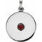 Pendentif disque de grenat du Mozambique naturel en platine