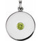 Pendentif disque en argent sterling et péridot naturel