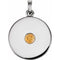Pendentif disque en argent sterling et citrine naturelle