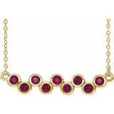 Collier avec rubis naturel jaune 14 carats serti clos, barrette de 40 à 45 cm (16 à 18 pouces).