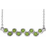 Collier en argent sterling serti clos de péridot naturel, 40-45 cm