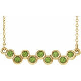 Collier avec pendentif barrette en péridot naturel jaune 14 carats serti clos, 40-45 cm