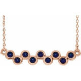 Collier avec saphir bleu naturel rose 14 carats serti clos, 40-45 cm