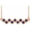 Collier avec saphir bleu naturel rose 14 carats serti clos, 40-45 cm