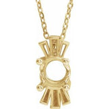 Monture de collier ronde accentuée en or jaune 14 carats de 6 mm